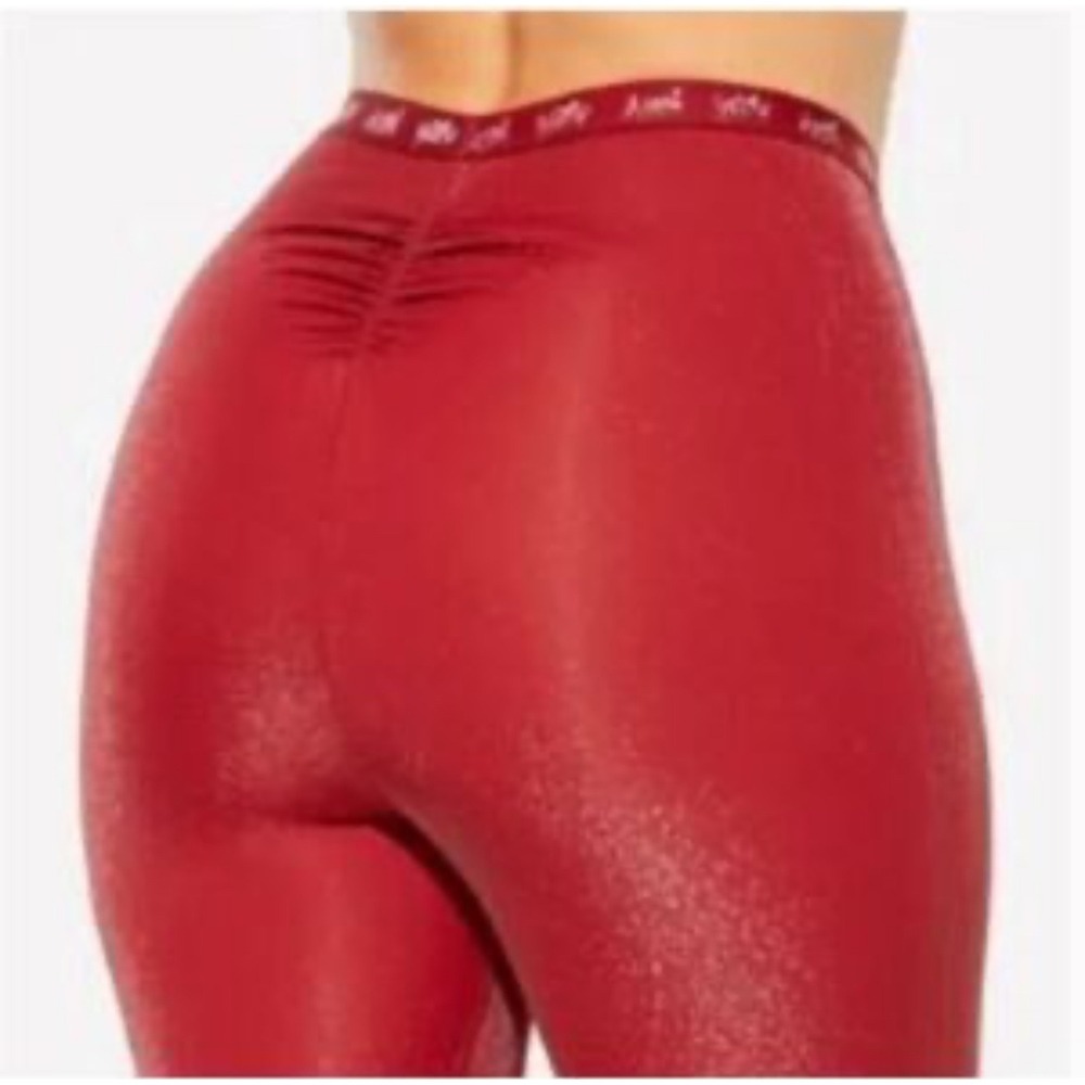 Yitty Spotlight Ruched Legging Shimmered Merlot Womens Size XS‎